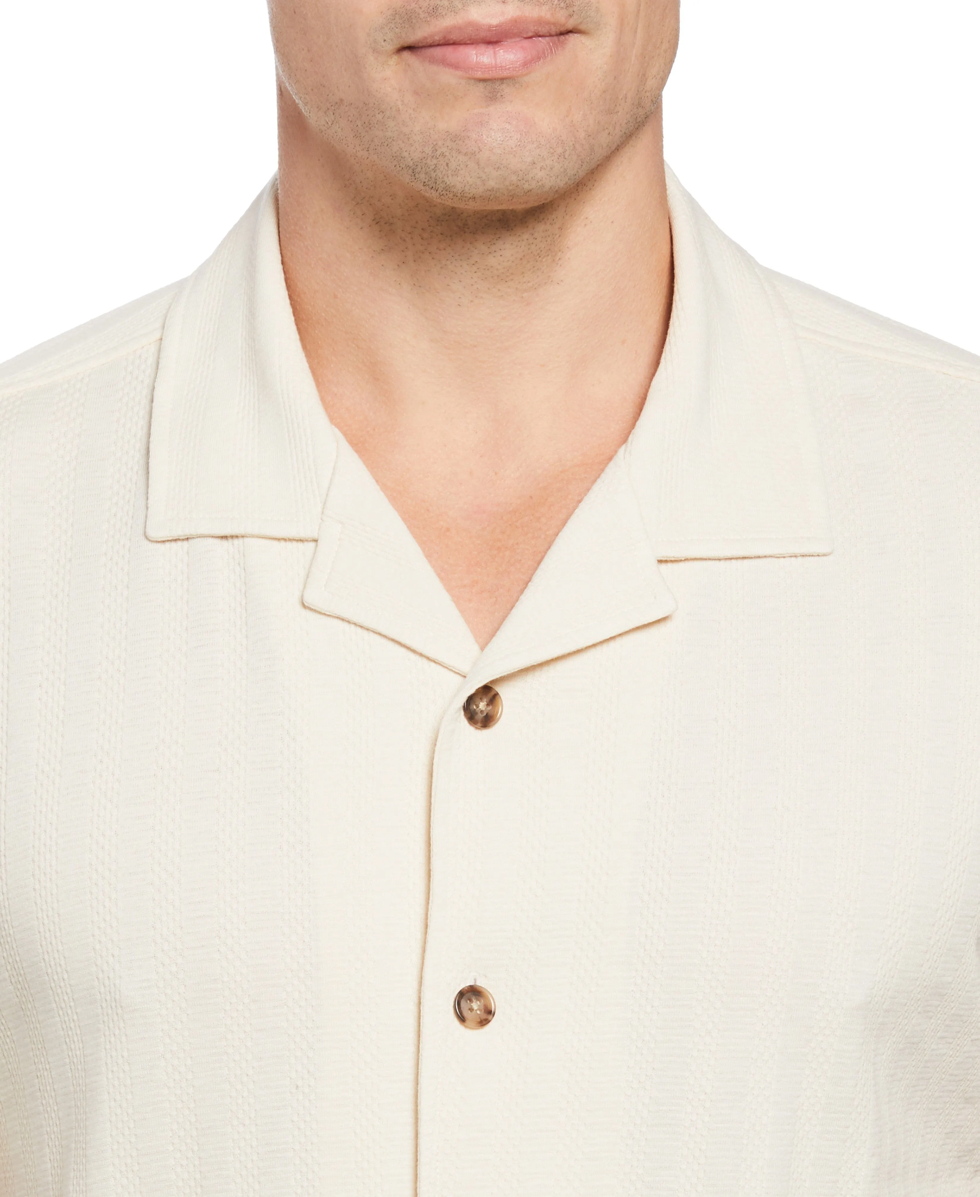 Jacquard Stripe Camp Shirt