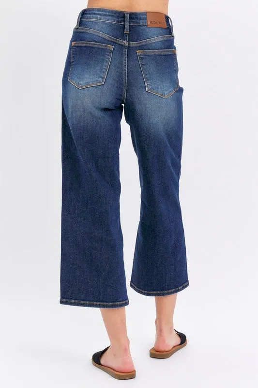 JB131 - TUMMY CONTROL CROP WIDE LEG JEAN