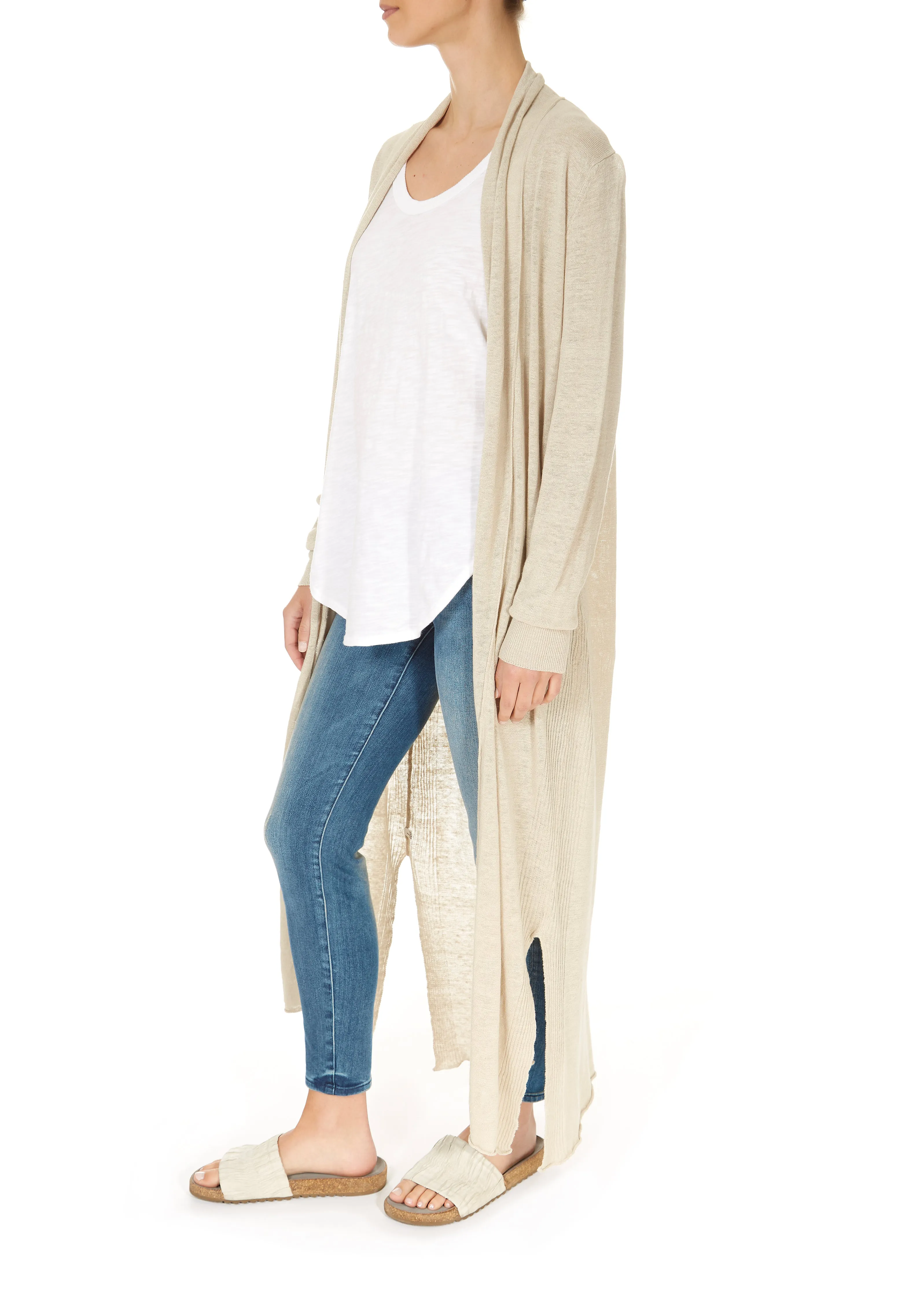 'Jess' Sand Linen Cardigan