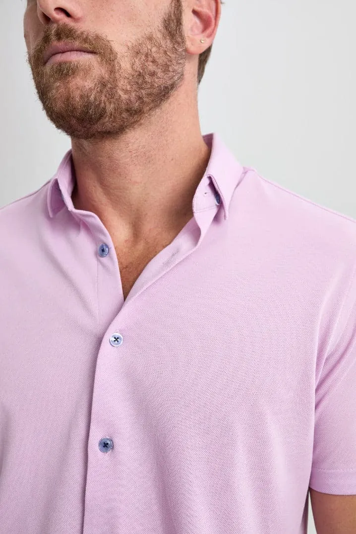 Lavender Solid Short Sleeve Shirt