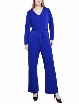 Long Sleeve Crepe Knit Jumpsuit