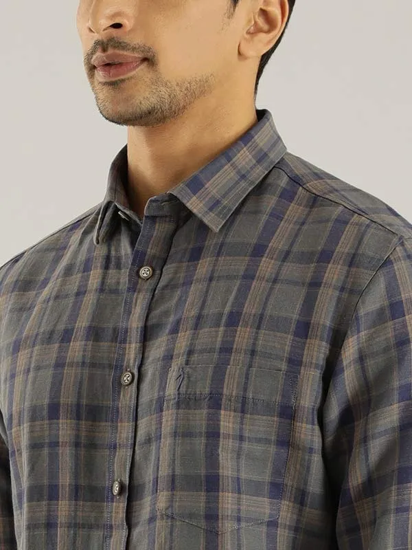 Men Checked Full Sleeve Linen Blend Shirt