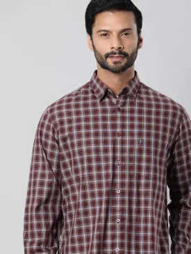 Men Checked Half Sleeve Cotton Blend Shirt