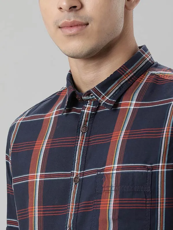 Men Checked Half Sleeve Cotton Shirt