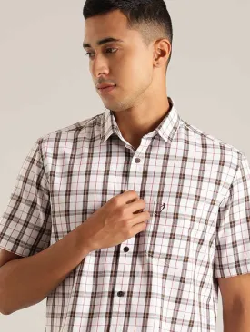 Men Checked Half Sleeve Cotton Shirt