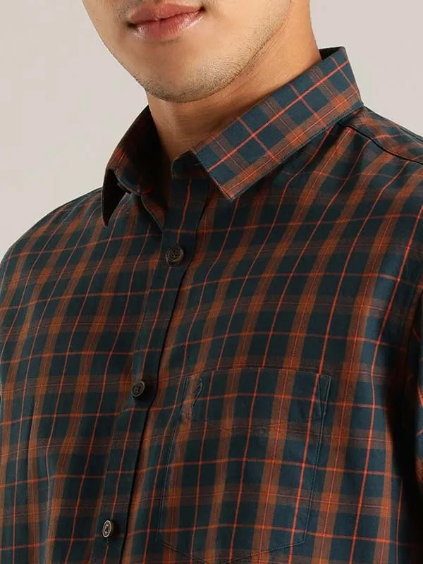 Men Checked Half Sleeve Cotton Shirt