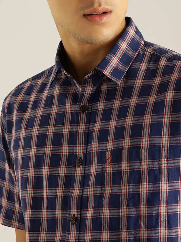 Men Checked Half Sleeve Cotton Shirt