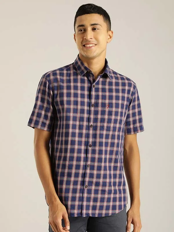 Men Checked Half Sleeve Cotton Shirt