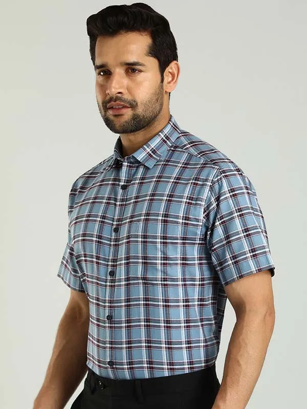 Men Checked Half Sleeve Cotton Shirt