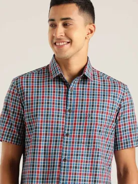 Men Checked Half Sleeve Cotton Shirt