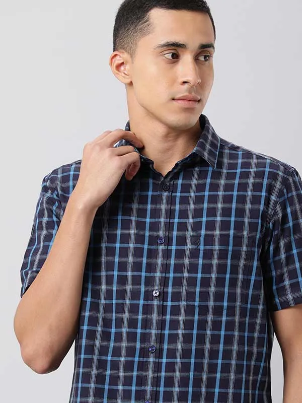 Men Fairtrade Checked Half Sleeve Cotton Shirt