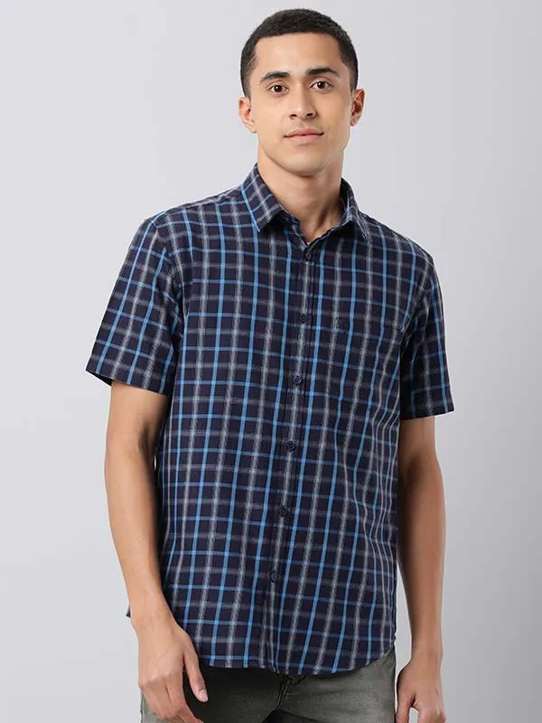 Men Fairtrade Checked Half Sleeve Cotton Shirt