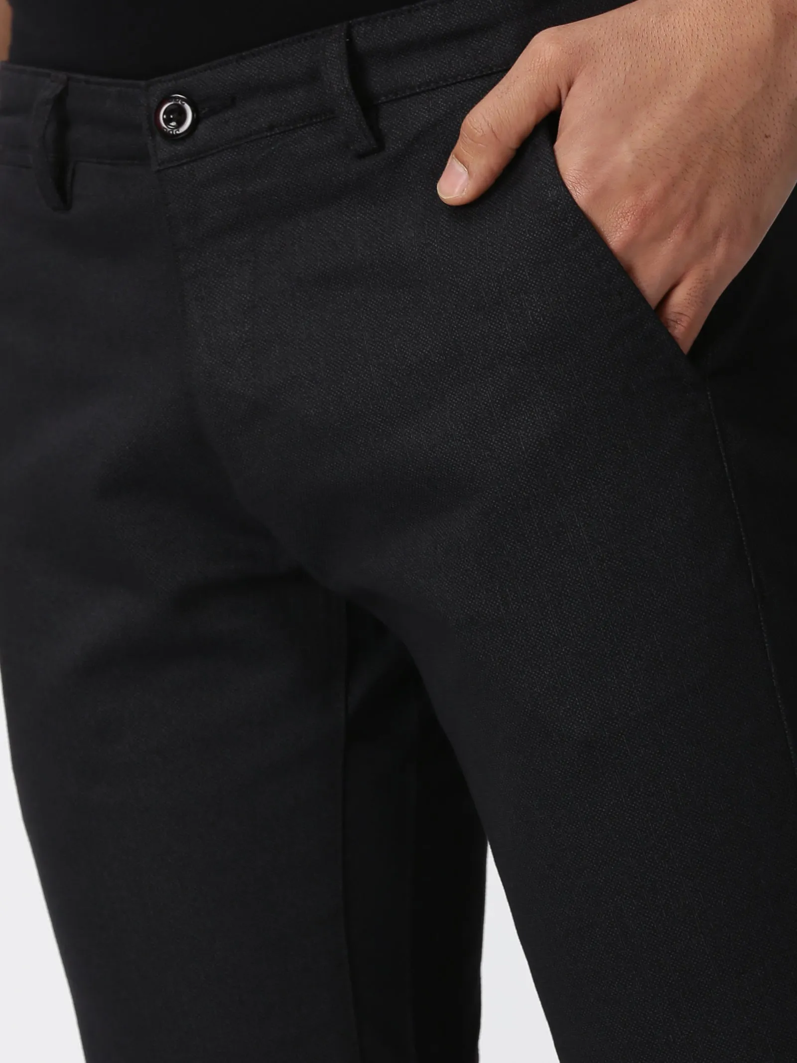 MEN'S BLACK PRINT JASON FIT TROUSER