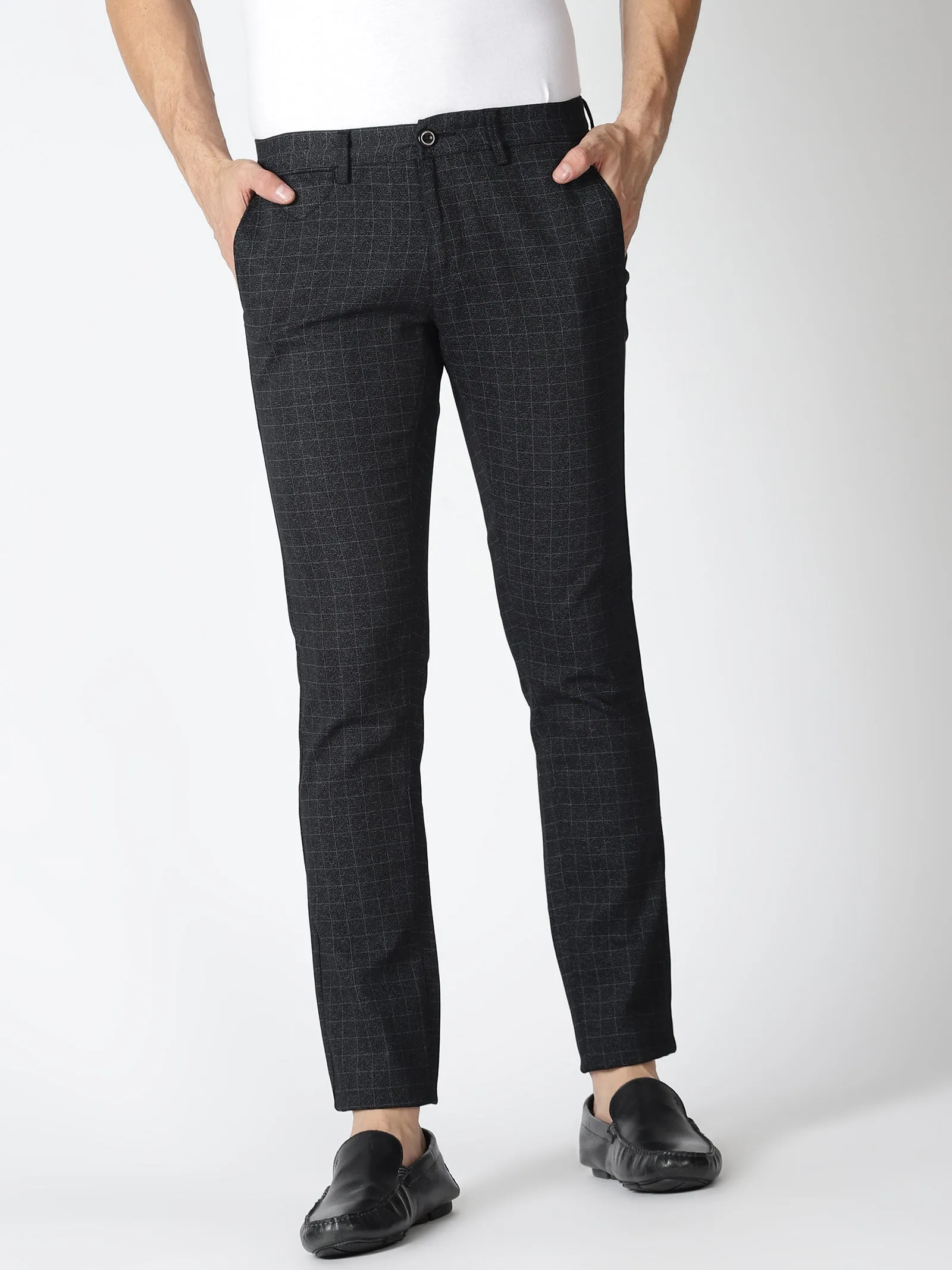 MEN'S BLACK PRINT JASON FIT TROUSER