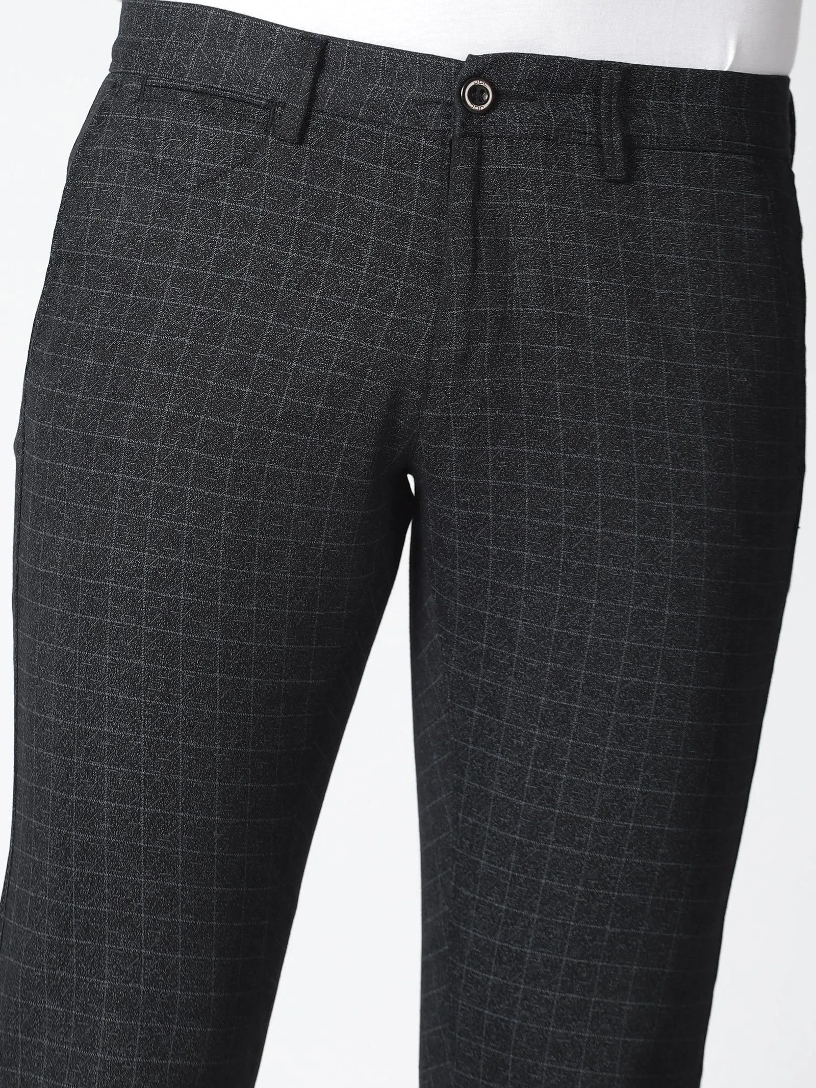 MEN'S BLACK PRINT JASON FIT TROUSER