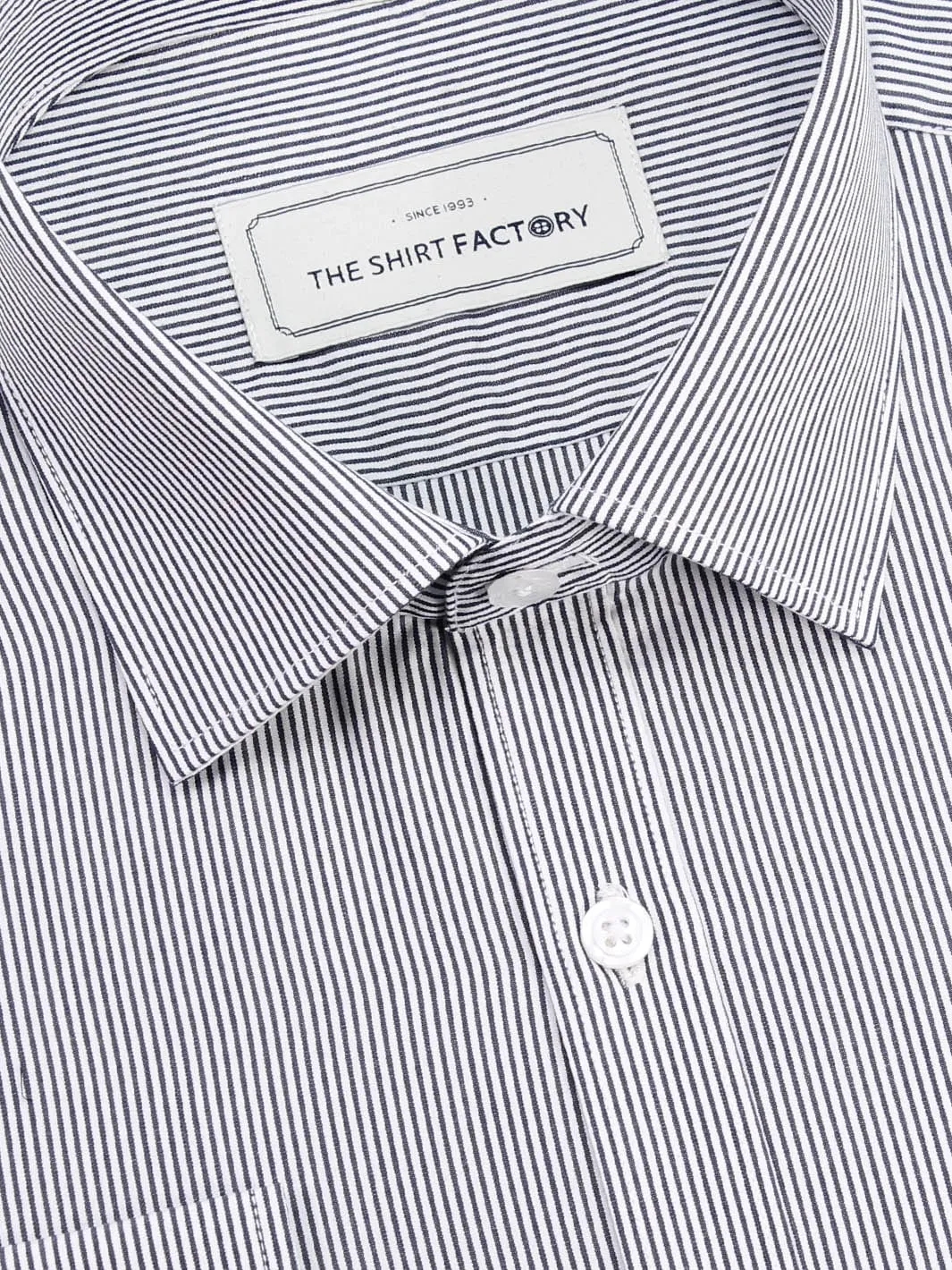 Men's Premium Cotton Striped Shirt - Black Stripes (1256)