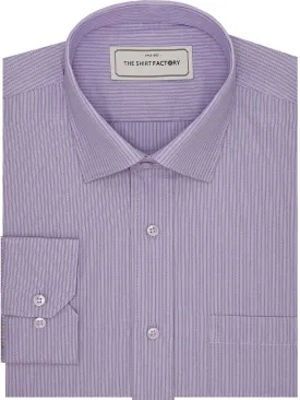 Men's Premium Cotton Striped Shirt - Purple (1281)