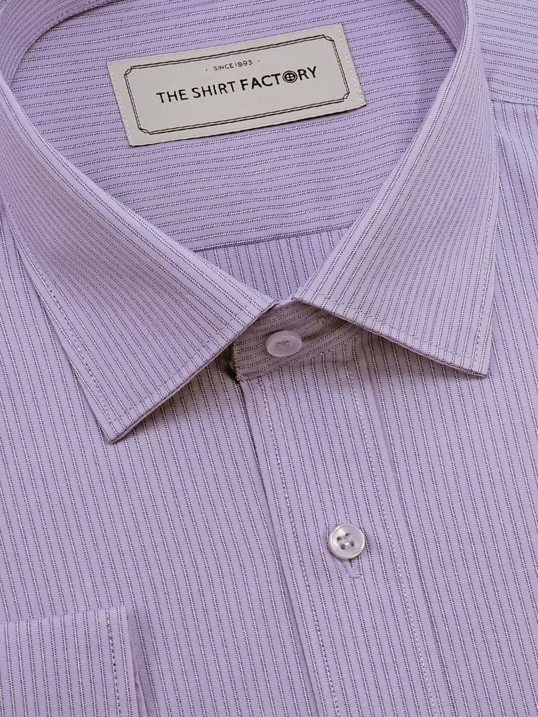 Men's Premium Cotton Striped Shirt - Purple (1281)