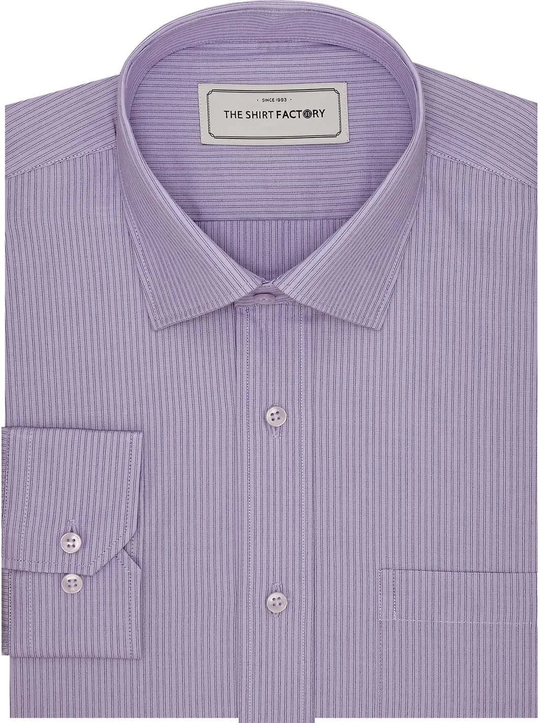 Men's Premium Cotton Striped Shirt - Purple (1281)