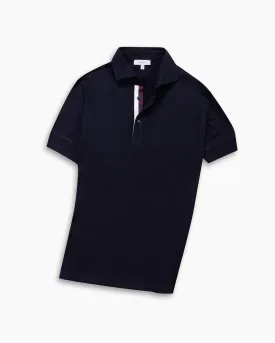 Midnight Blue Twin-Trim Short Sleeve Polo