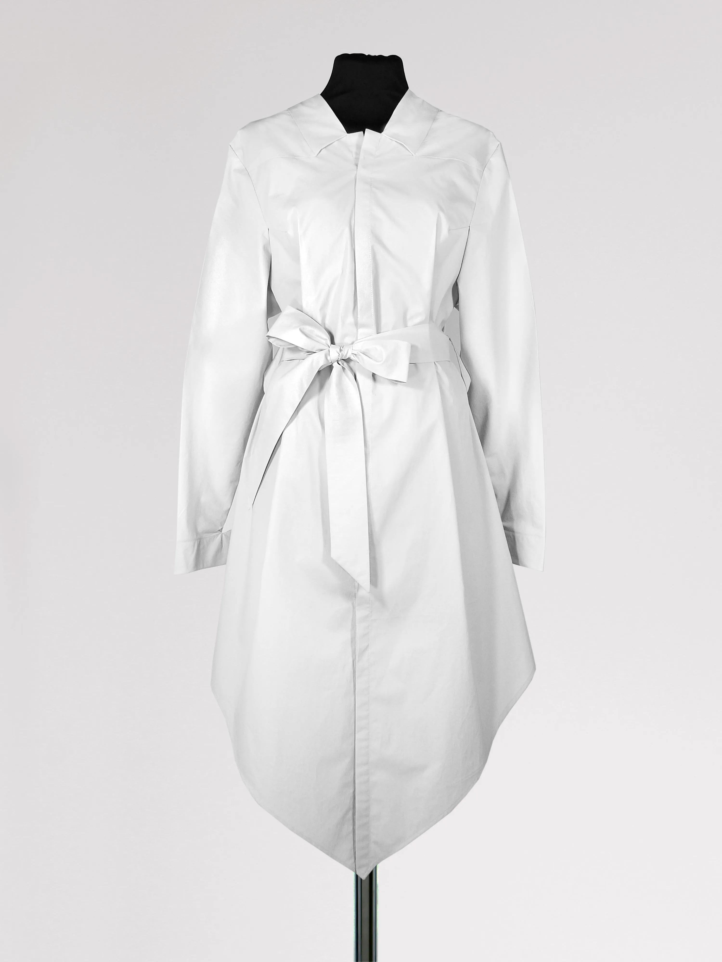 Origami Cotton Shirt Dress / White