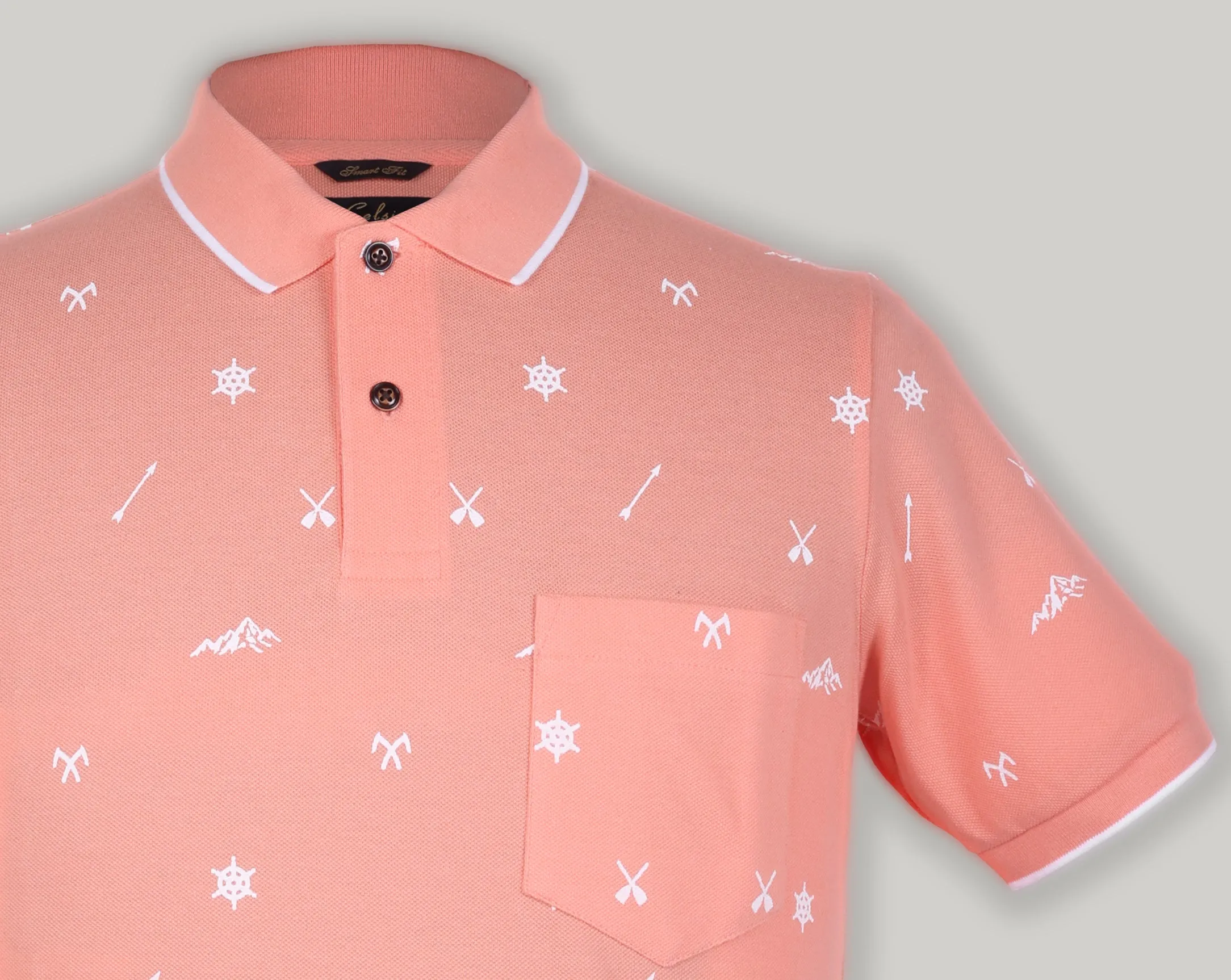 Pique Print Polo