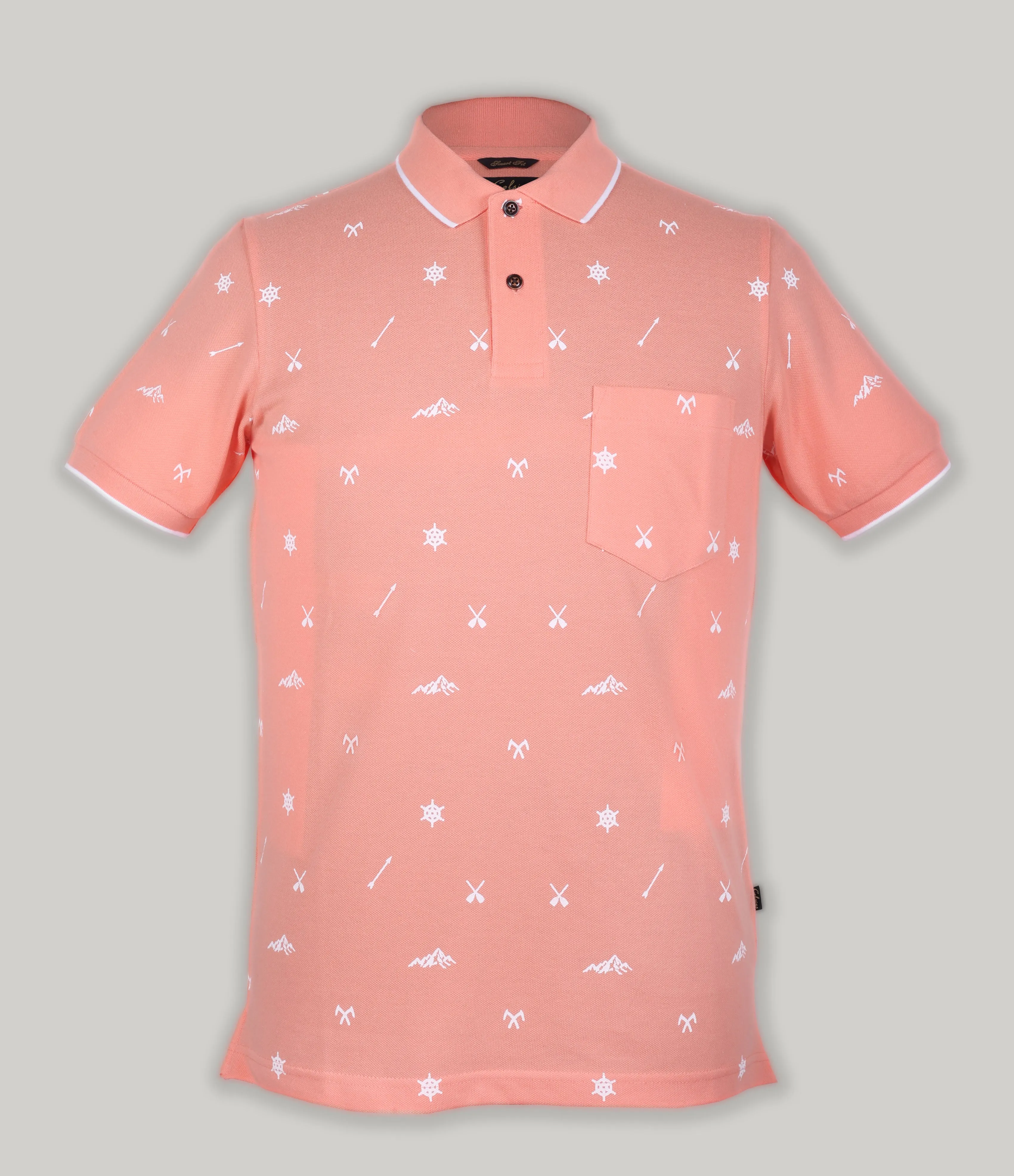 Pique Print Polo