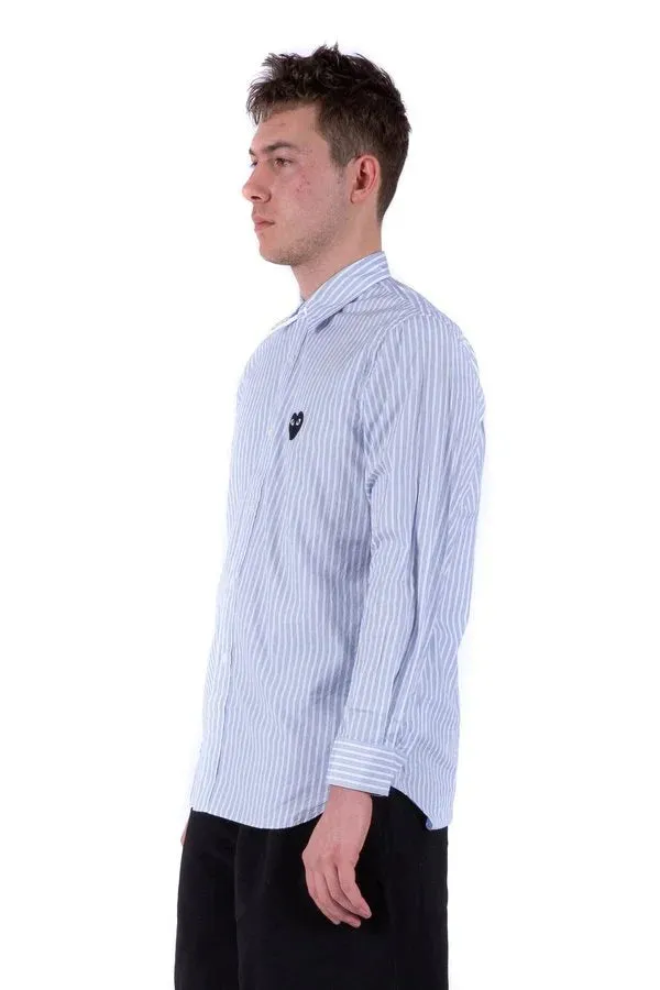 Play Men's Striped Shirt with Black heart