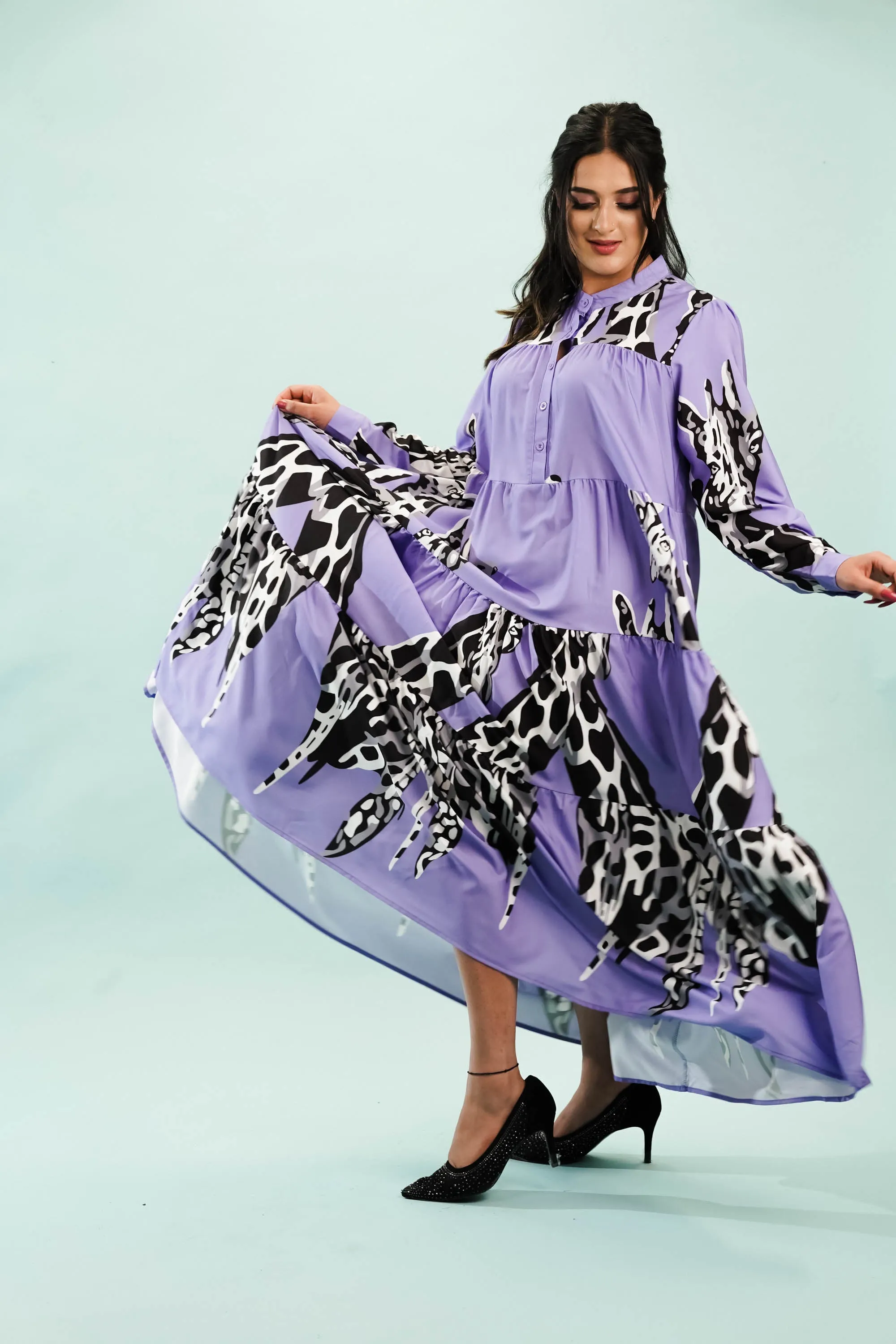 Purple Safari Tier Dress