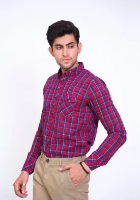 Red Checkered Casual Shirt