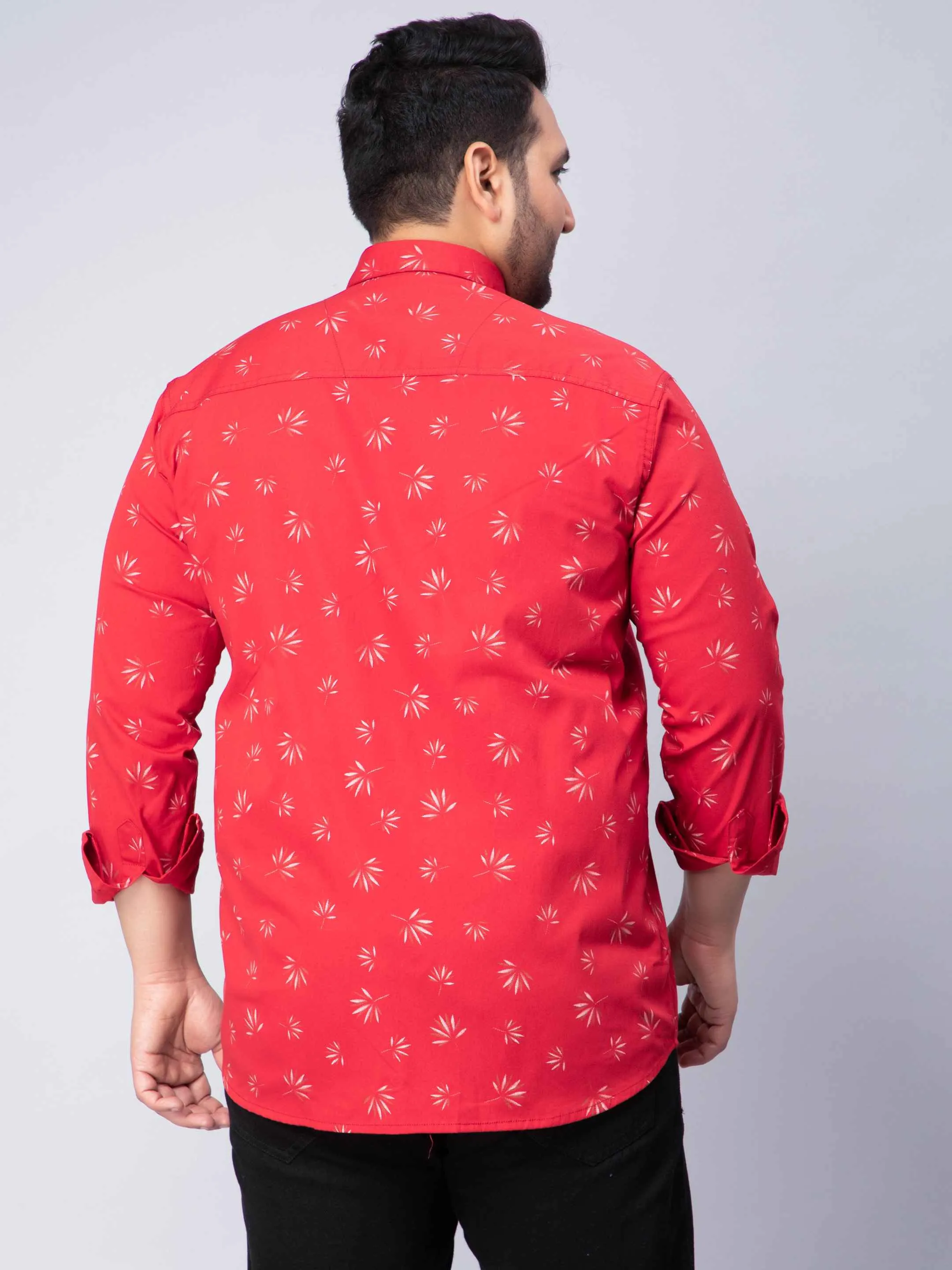 Red Printed Plus Size Shirt