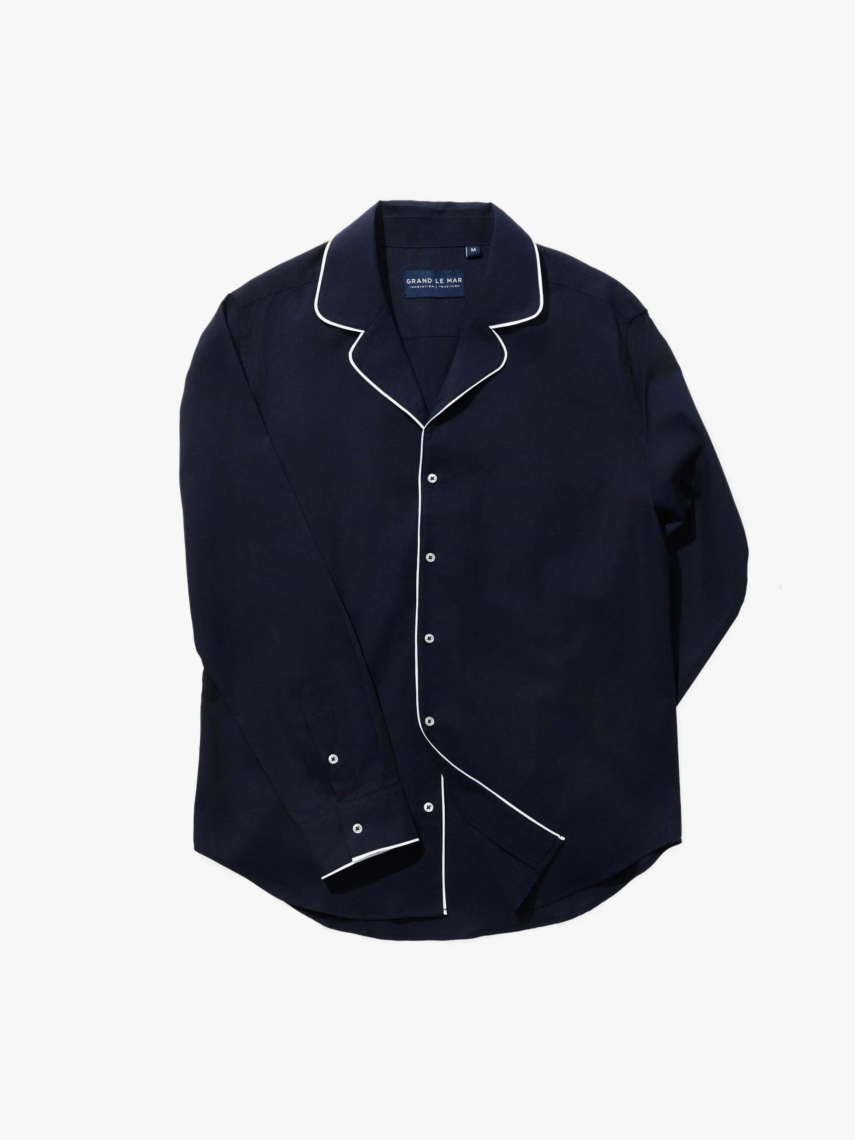 Riviera Piped Navy Blue Shirt