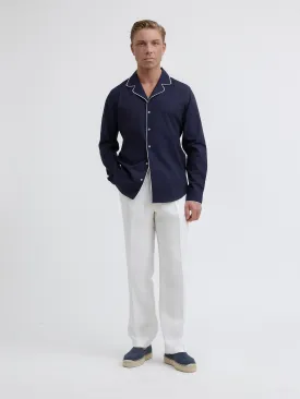 Riviera Piped Navy Blue Shirt