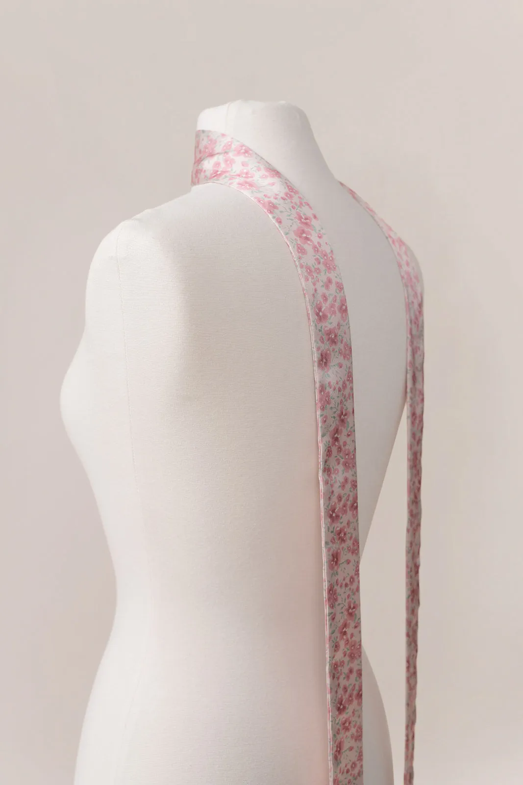 Satin Floral Print Skinny Scarf | Made To Order