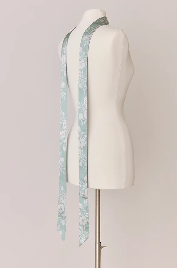 Satin Floral Print Skinny Scarf | Made To Order