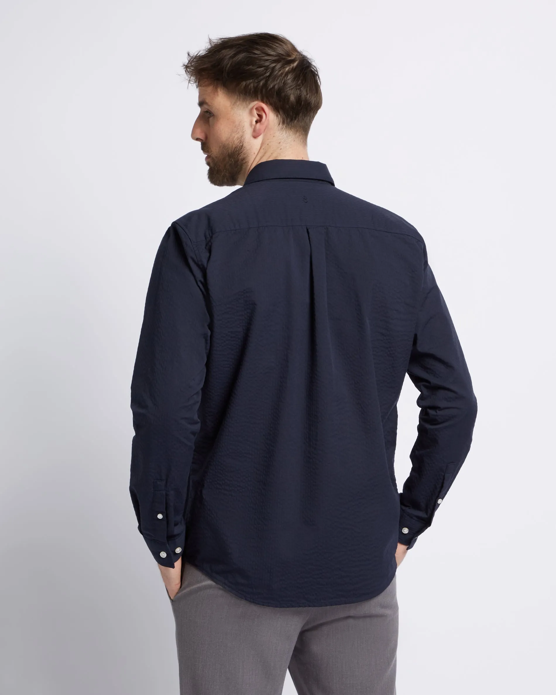 Seersucker shirt Navy