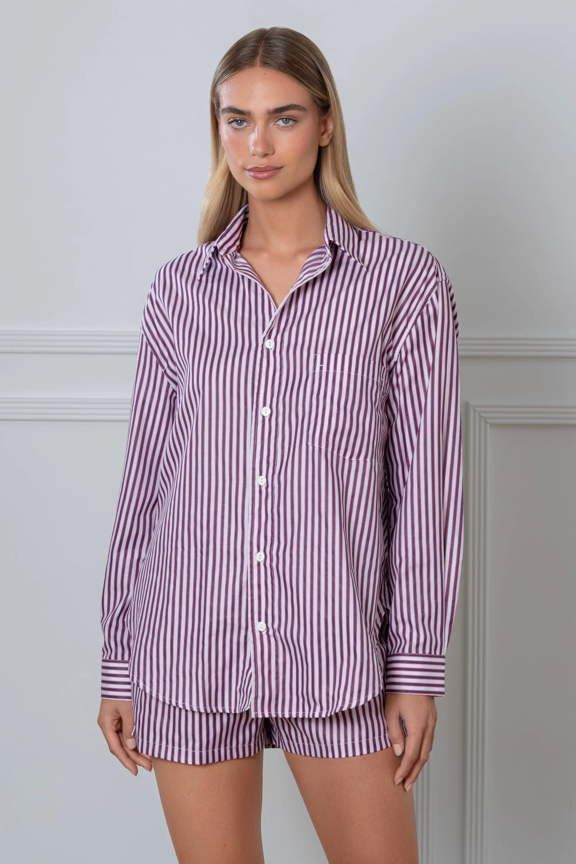 Striped Boxers Plum