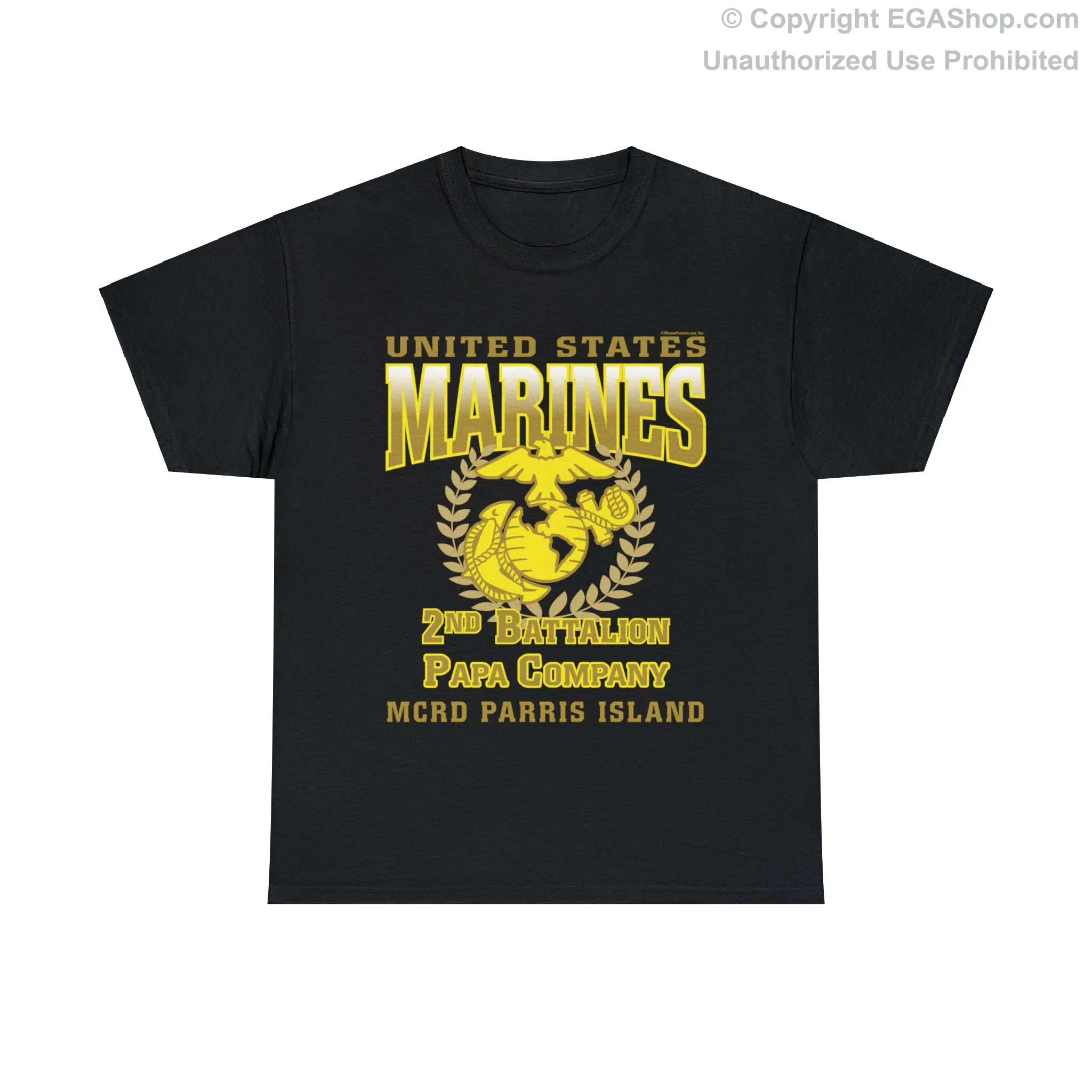 T-Shirt: Papa Co. MCRD Parris Island (EGA   Back Proud Family)