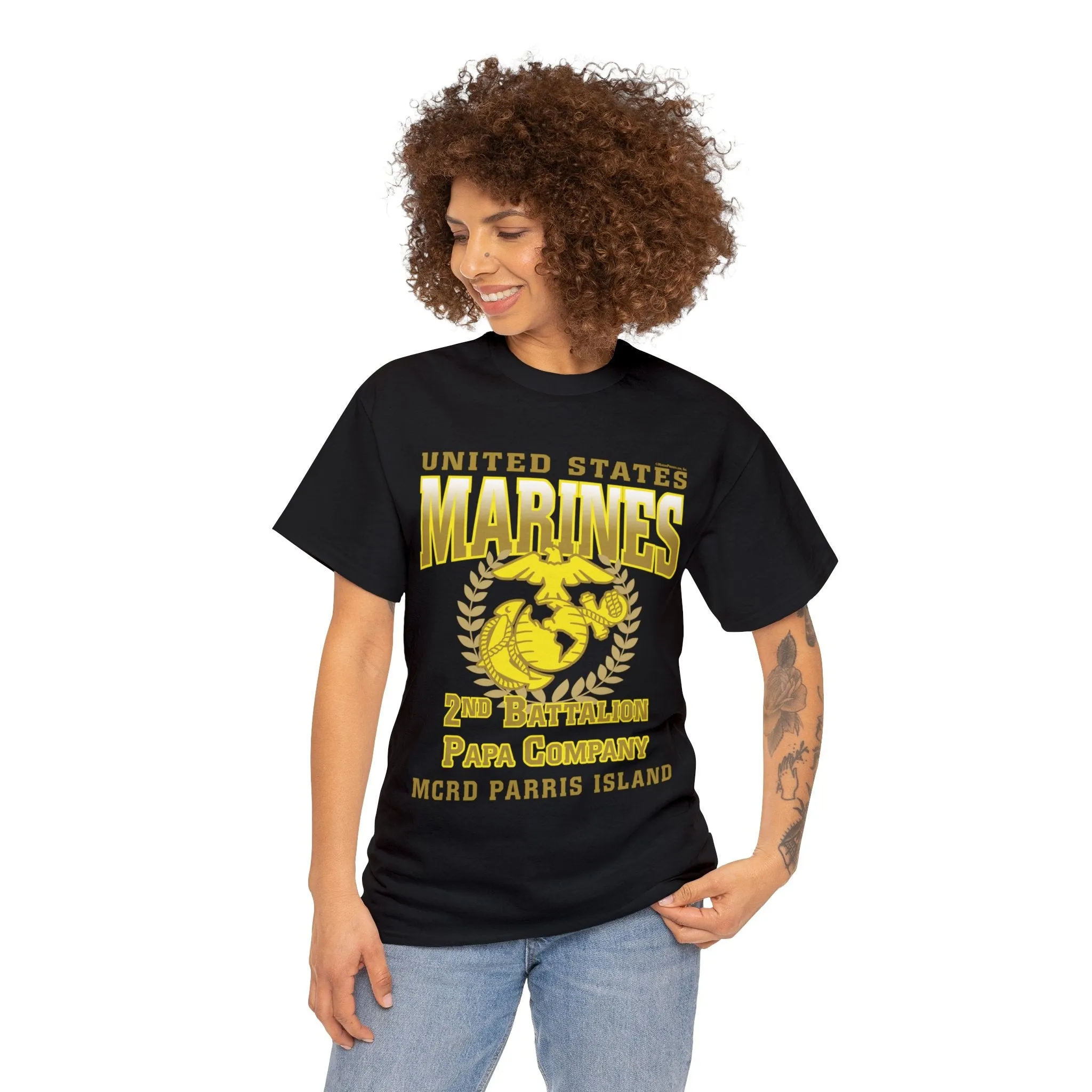 T-Shirt: Papa Co. MCRD Parris Island (EGA   Back Proud Family)