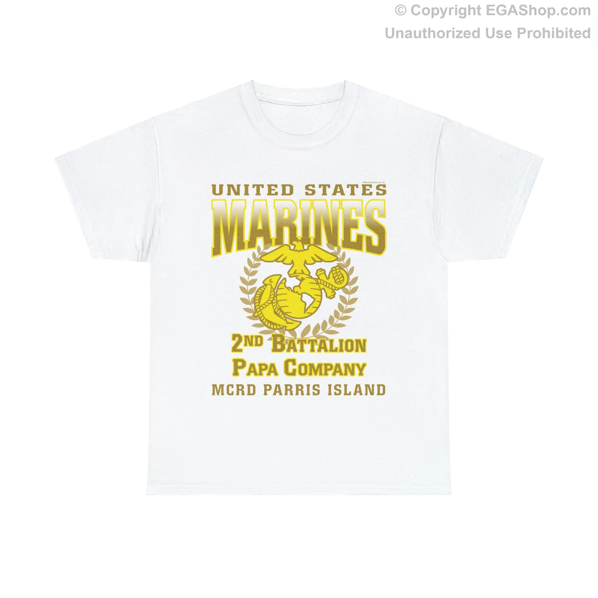 T-Shirt: Papa Co. MCRD Parris Island (EGA   Back Proud Family)