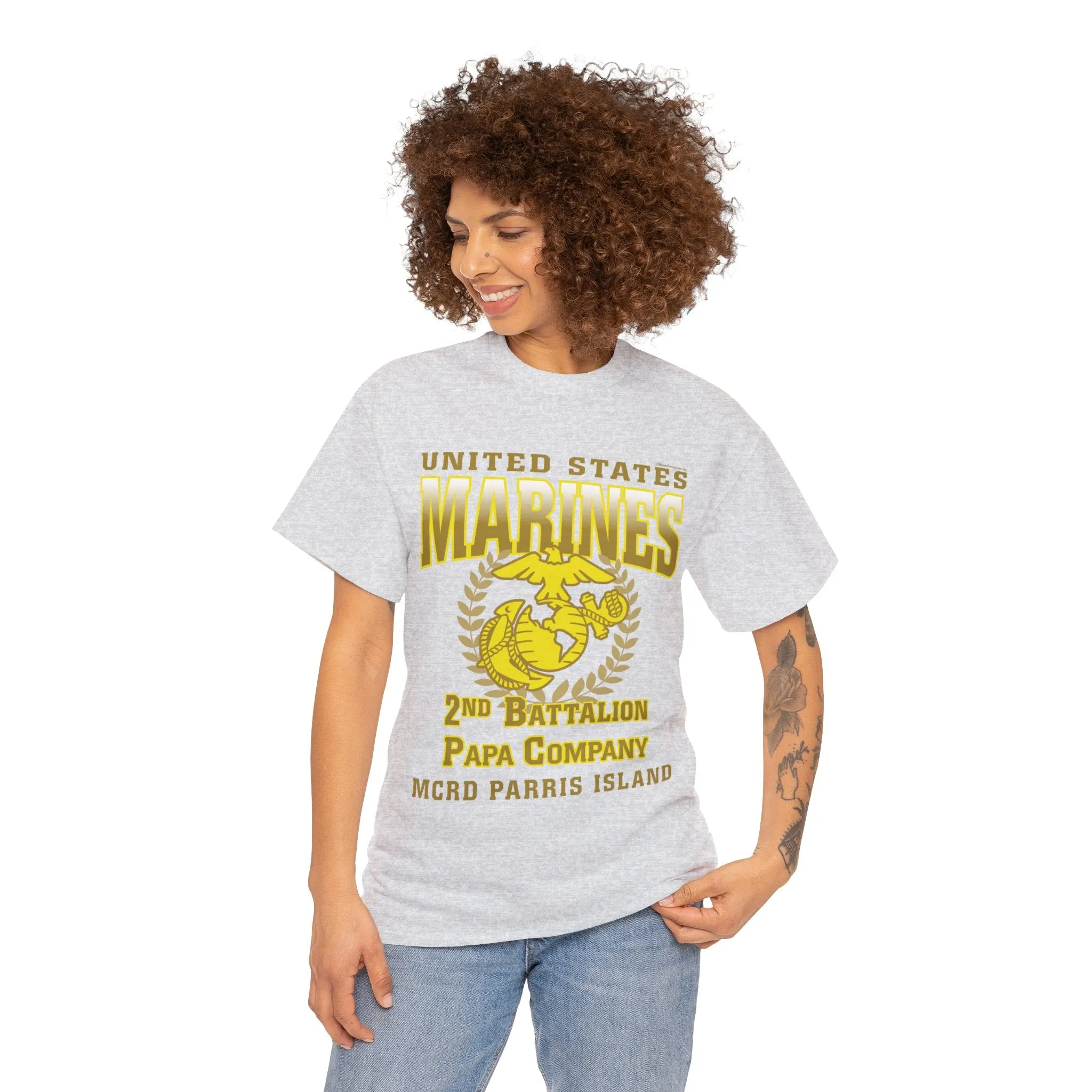 T-Shirt: Papa Co. MCRD Parris Island (EGA   Back Proud Family)