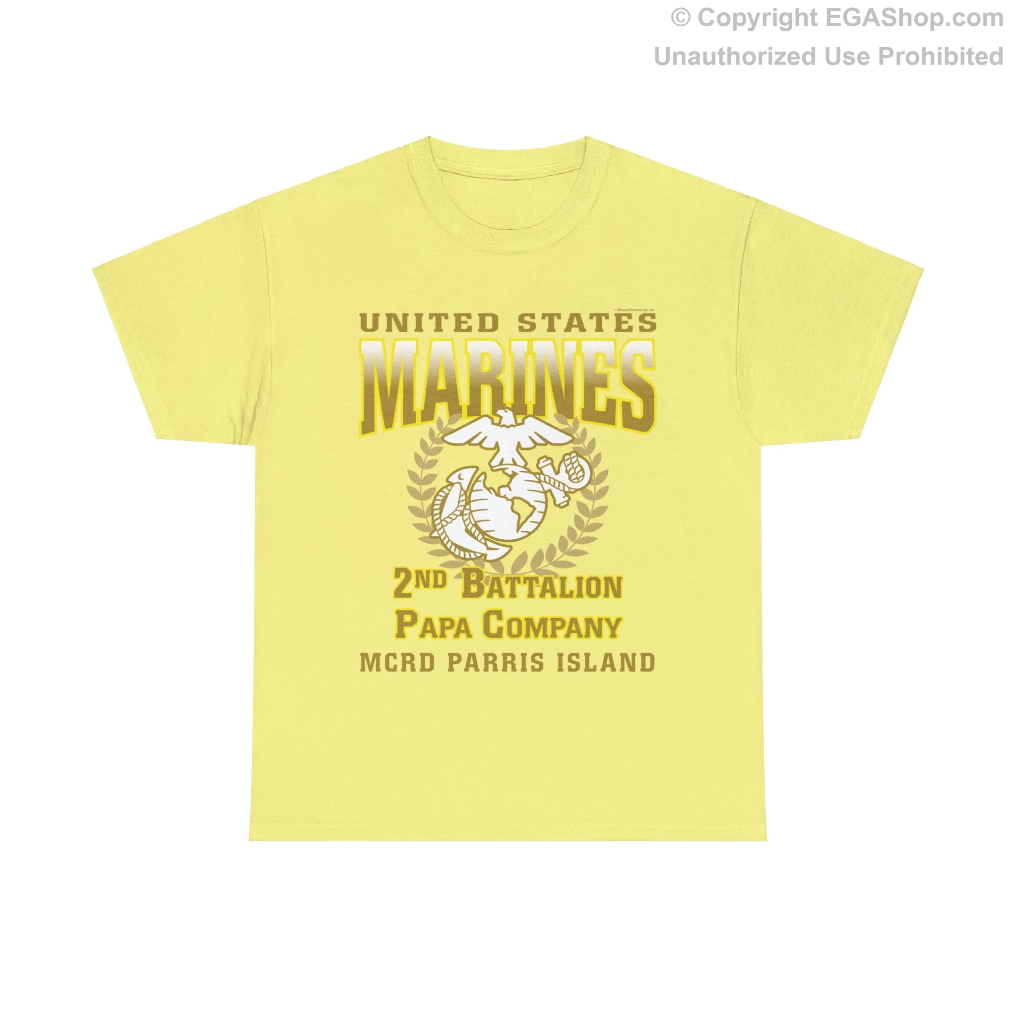 T-Shirt: Papa Co. MCRD Parris Island (EGA   Back Proud Family)