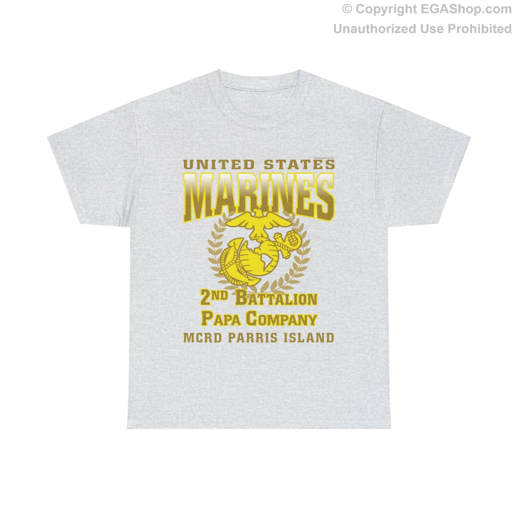 T-Shirt: Papa Co. MCRD Parris Island (EGA   Back Proud Family)