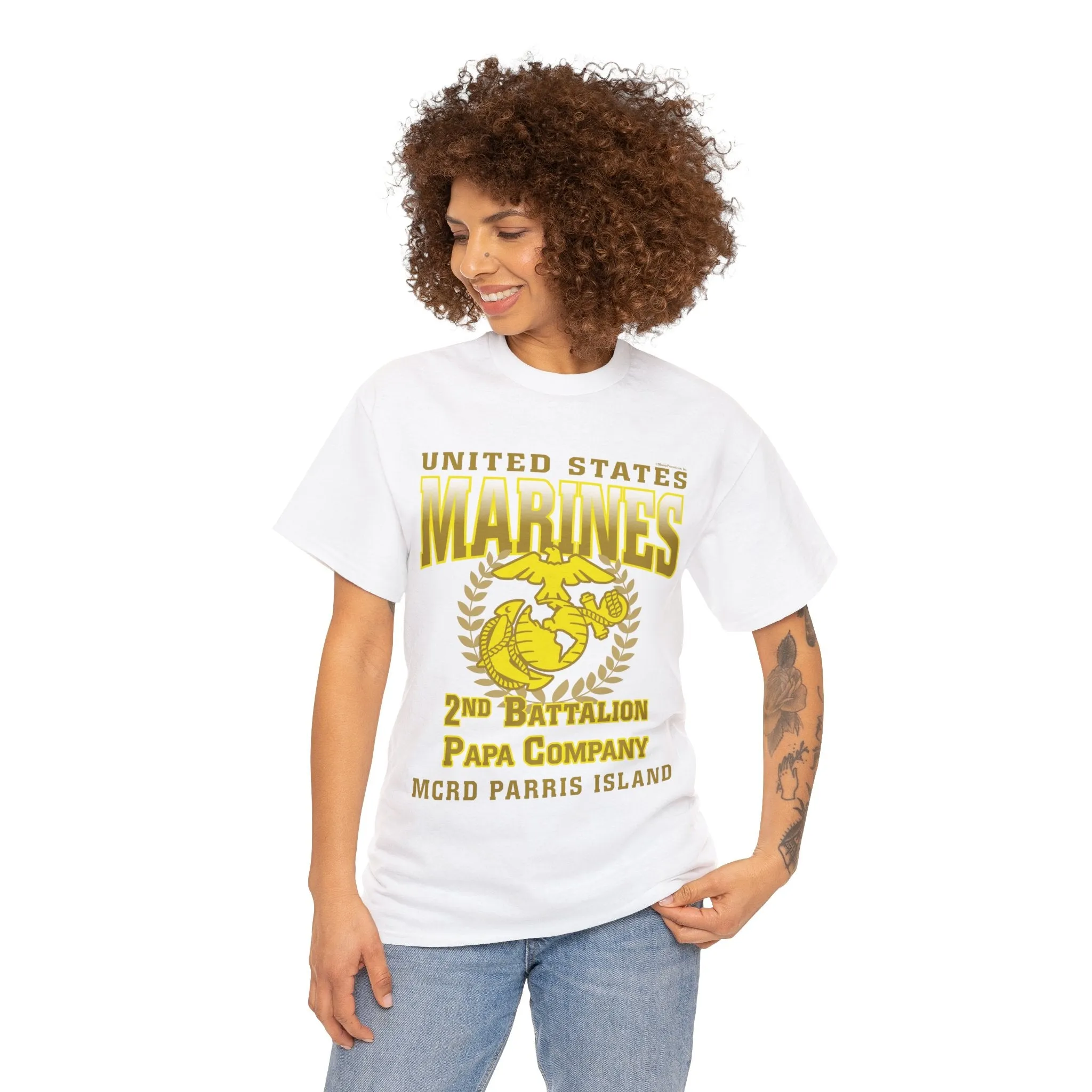 T-Shirt: Papa Co. MCRD Parris Island (EGA   Back Proud Family)