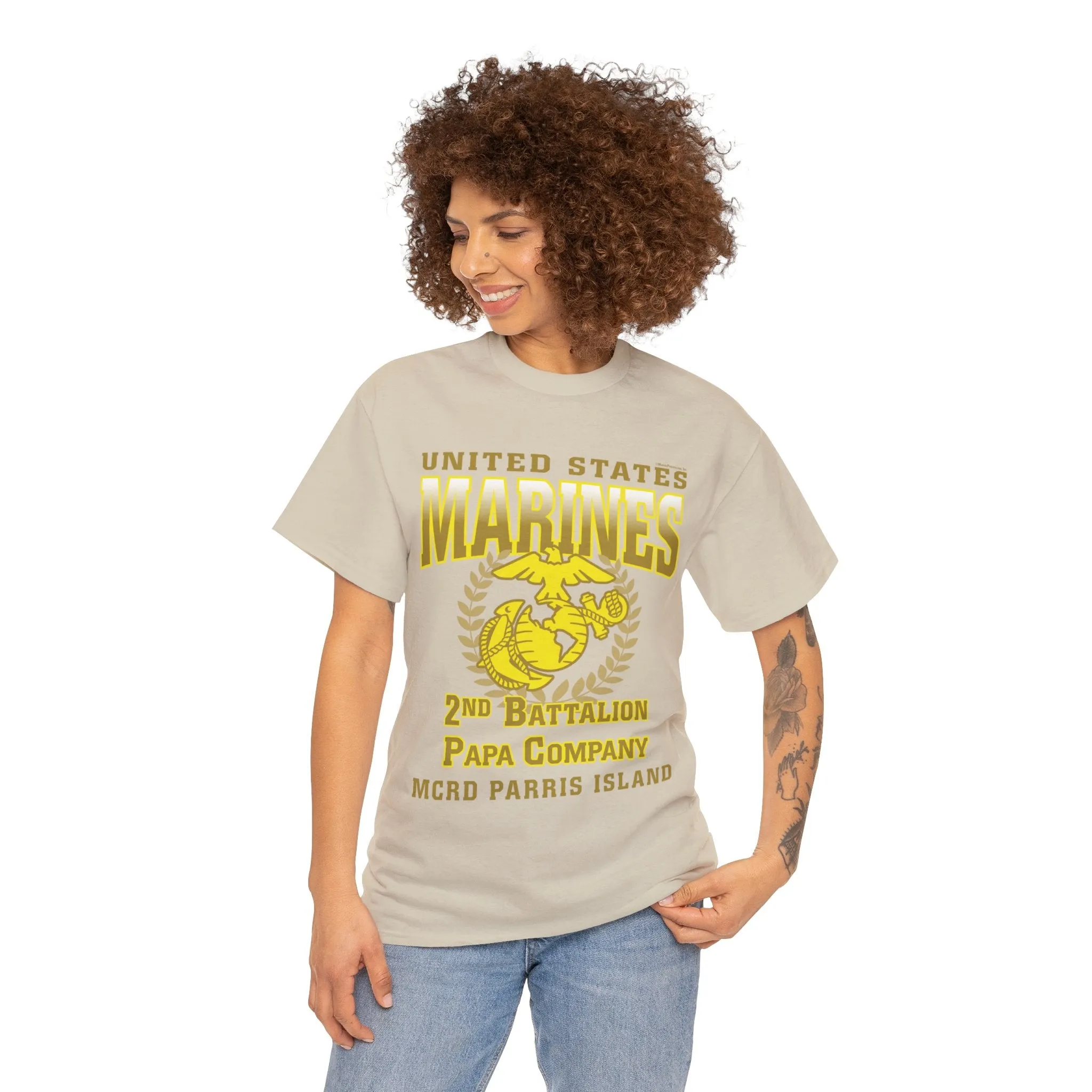 T-Shirt: Papa Co. MCRD Parris Island (EGA   Back Proud Family)