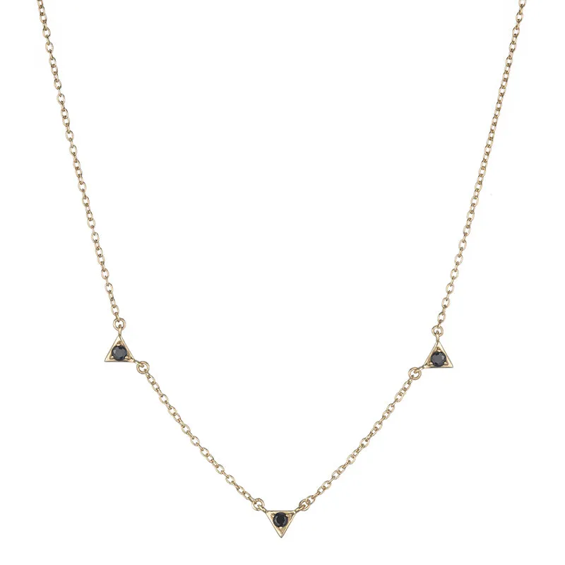 Tokyo Triple Triangle Drop Necklace