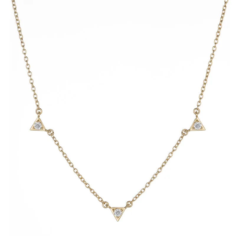 Tokyo Triple Triangle Drop Necklace