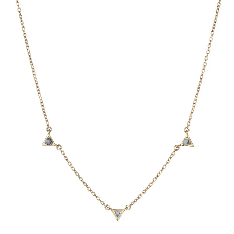 Tokyo Triple Triangle Drop Necklace