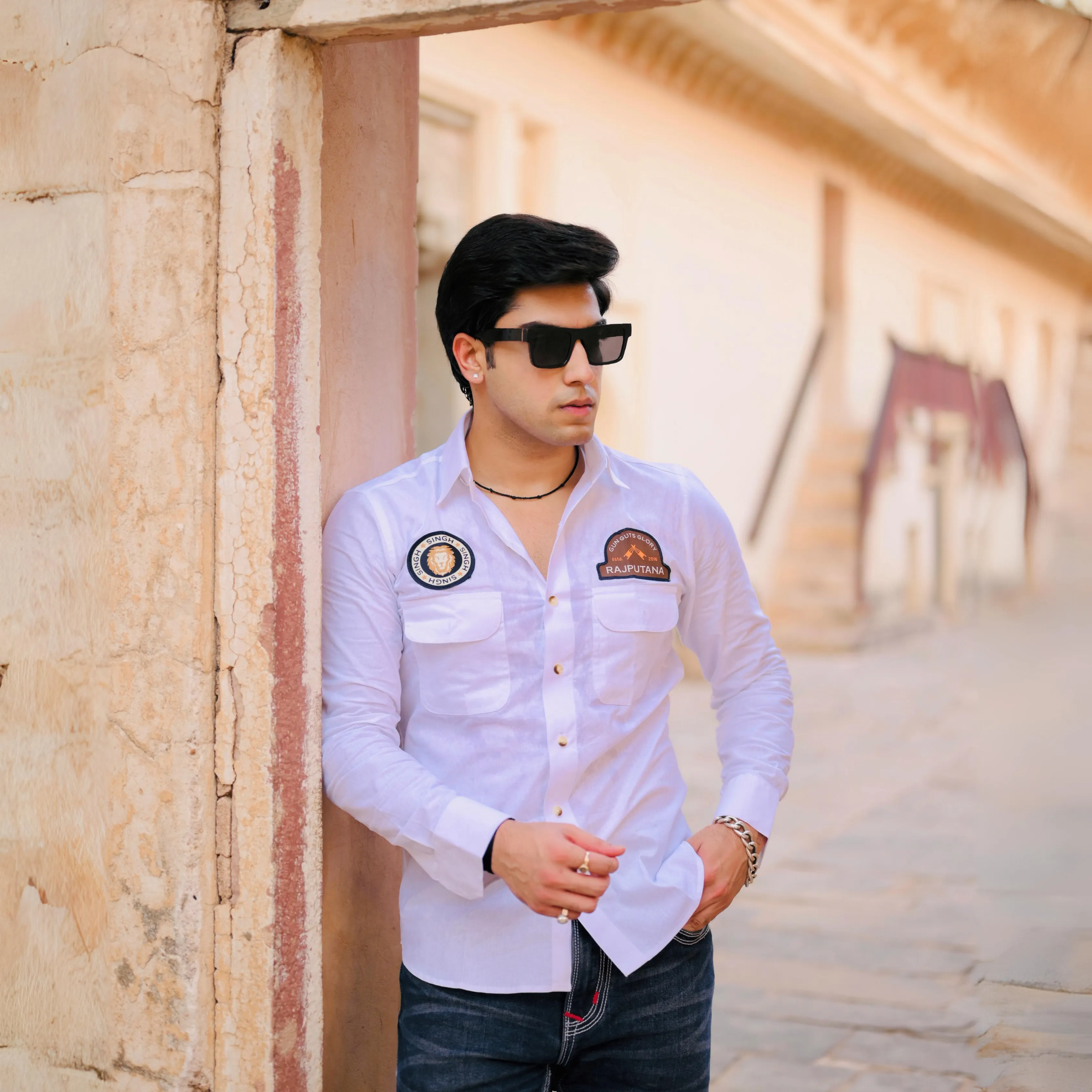 Uber Comfort Casual Premium White Rajputana Shirt