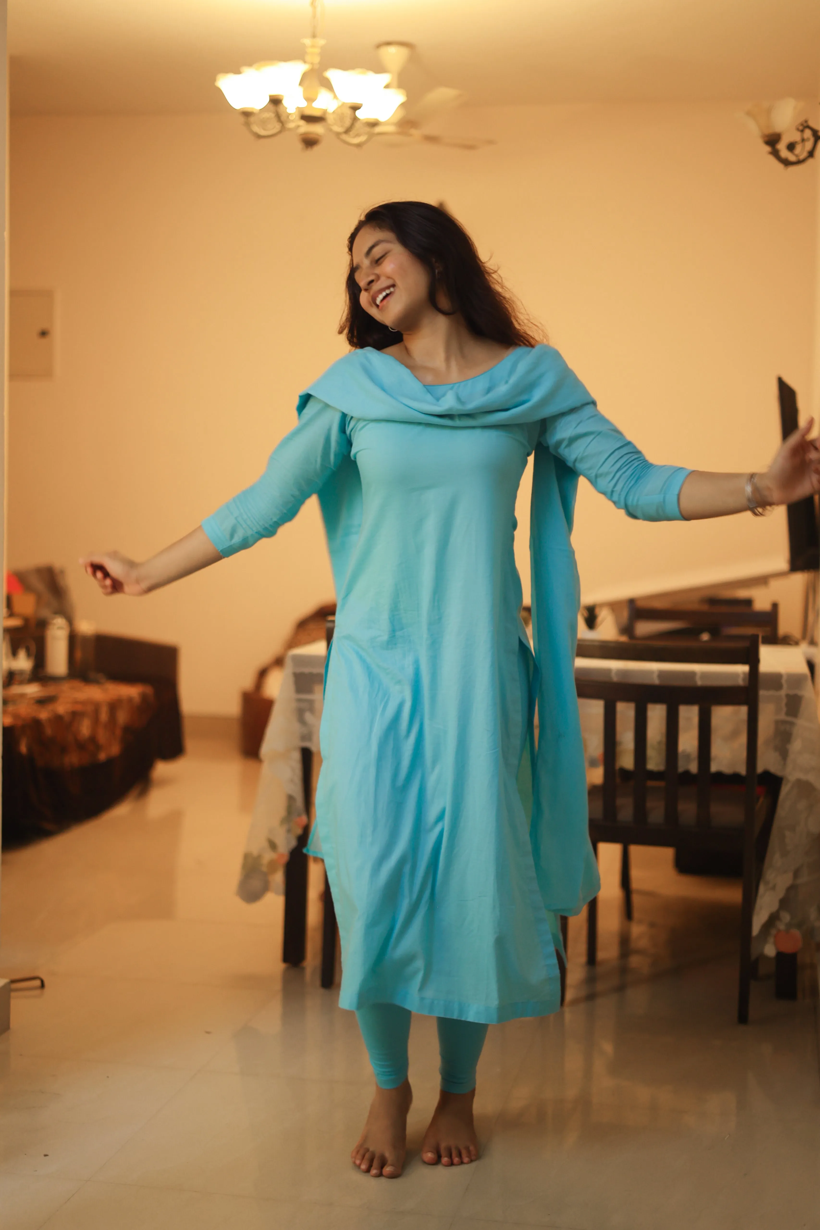 Vaaranam Aayiram Anjala Blue (Kurti Dupatta)